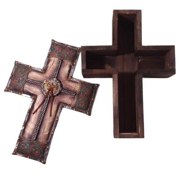 Southwestern Style Cross Decor Trinket Box - Picture 2 of 9